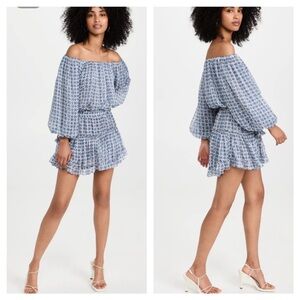 Misa Zonia off shoulder tiered mini dress